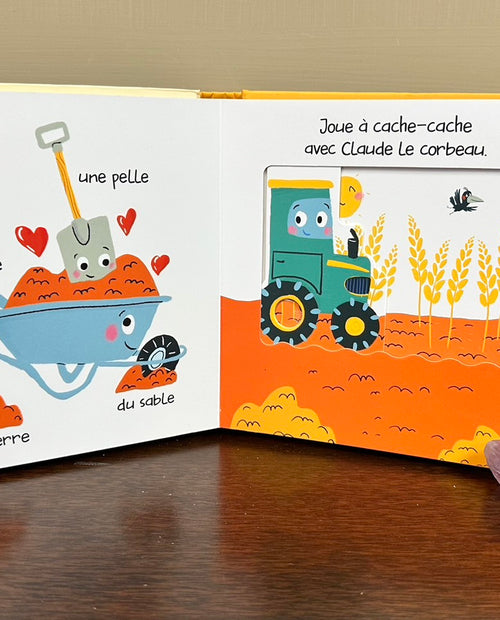 法文精裝觸覺玩玩厚紙書 Mon petit livre animé 我的動畫小書 農場裡