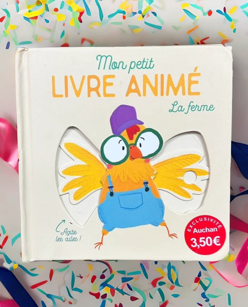 法文精裝觸覺玩玩厚紙書 Mon petit livre animé 我的動畫小書 農場裡