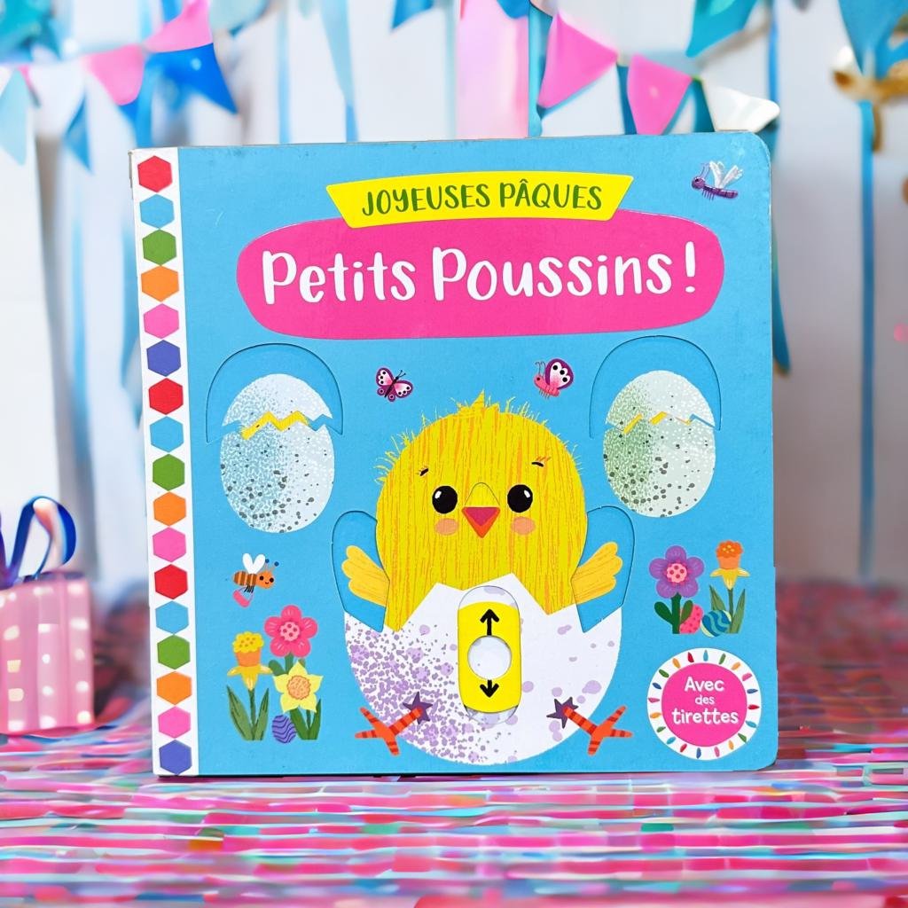 法文精裝觸覺玩玩厚紙書 LIVRE POUR JOUER - JOYEUSES PÂQUES PETITS POUSSINS ! 小雞們復活節快樂！
