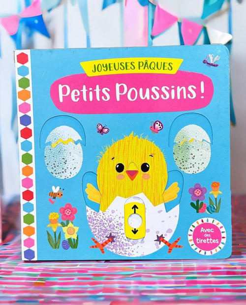 法文精裝觸覺玩玩厚紙書 LIVRE POUR JOUER - JOYEUSES PÂQUES PETITS POUSSINS ! 小雞們復活節快樂！